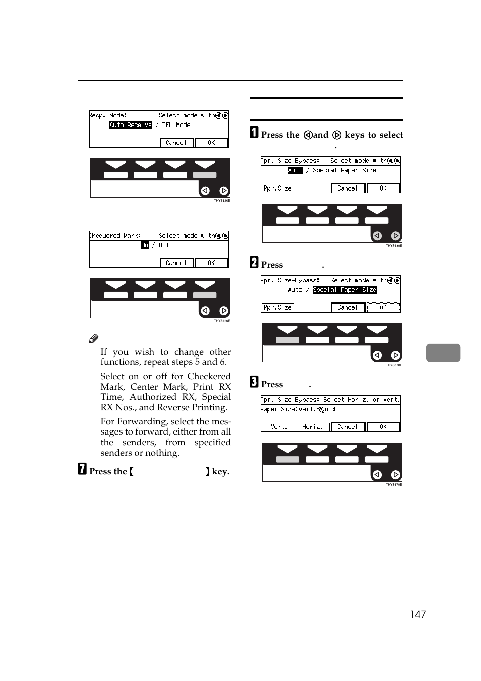 P.147 “to set the, Bypass paper size” this, P.147 “to set | The bypass paper size | Ricoh Aficio Copy Machine 180 User Manual | Page 532 / 595