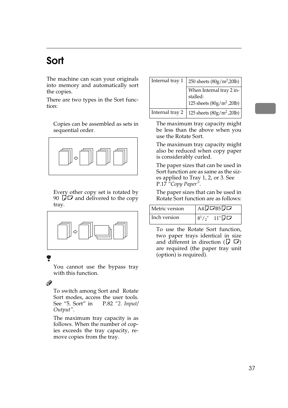 Sort, 2sort, Rotate sort | Ricoh Aficio Copy Machine 180 User Manual | Page 54 / 595