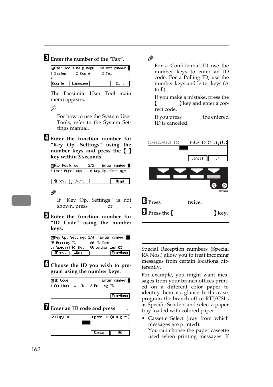 P.162 “special, Senders to treat differently (special rx nos.) | Ricoh Aficio Copy Machine 180 User Manual | Page 547 / 595