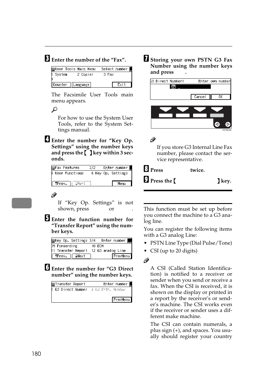 G3 analog line | Ricoh Aficio Copy Machine 180 User Manual | Page 565 / 595