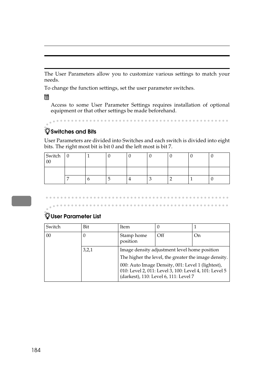P.184 “changing the user parame- ters, P.184 “changing the, User parameters | Intained, P.184, Changing the user parameters, P.184 “changing the user, Parameters, P.184 “changing the user parame, Ters | Ricoh Aficio Copy Machine 180 User Manual | Page 569 / 595