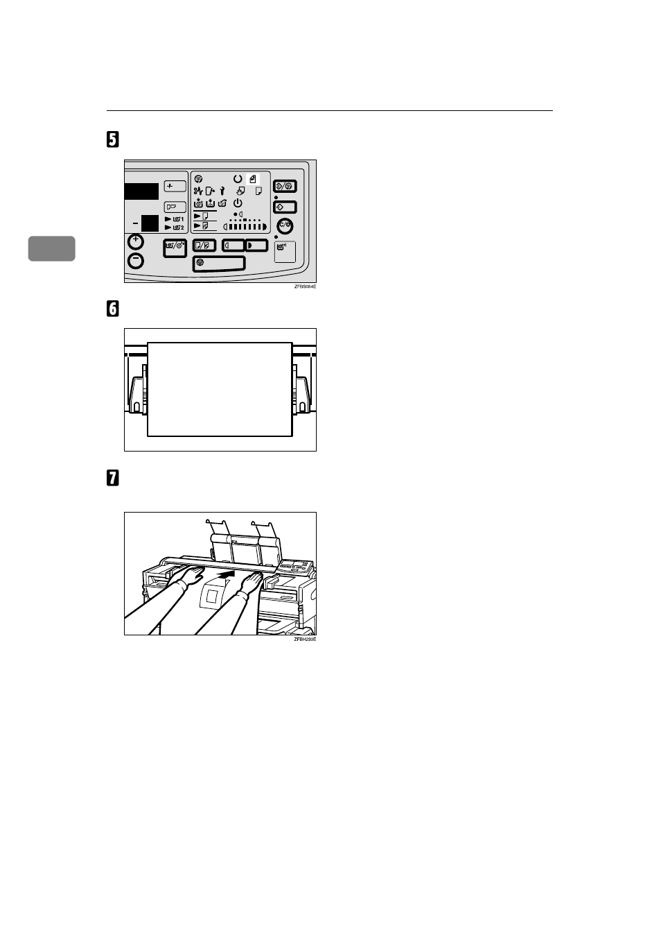 E make sure that the, G center your original | Ricoh FW770 User Manual | Page 28 / 92
