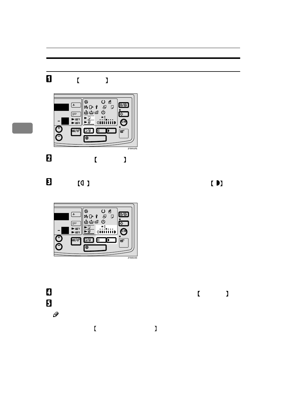 Adjusting the fusing temperature manually, A press the, B hold down the | C press the, Graphic, Plain paper : 1234567, Translucent paper: 1234, Film : 1234 | Ricoh FW770 User Manual | Page 40 / 92