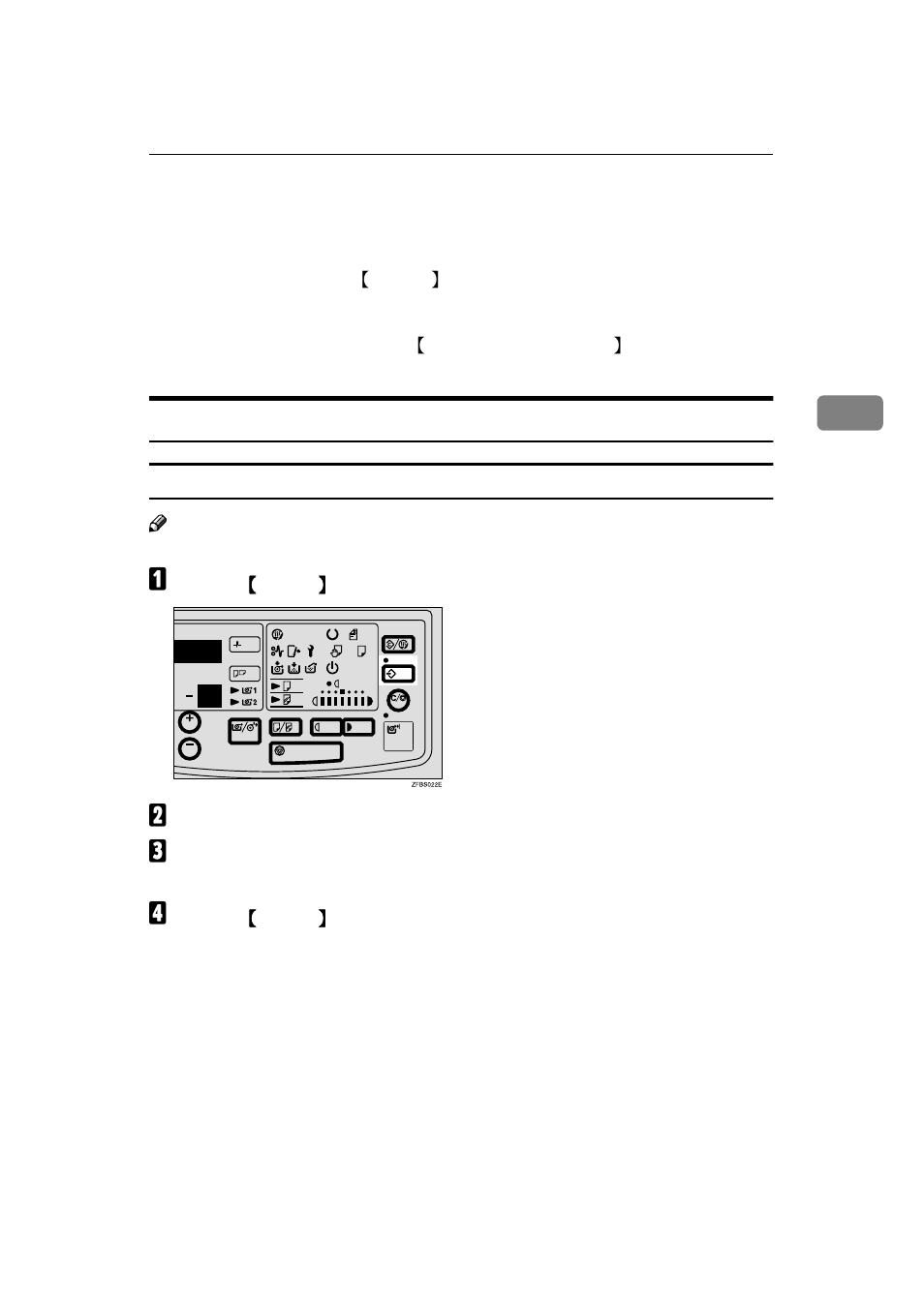 Programming settings you often use, A) store the settings in the, A) program key | Storing setting in the program key, You can store one setting for frequently use, A press the, B input the settings you want to store, C make a copy, The machine memorizes the types of job setting, D press the | Ricoh FW770 User Manual | Page 47 / 92