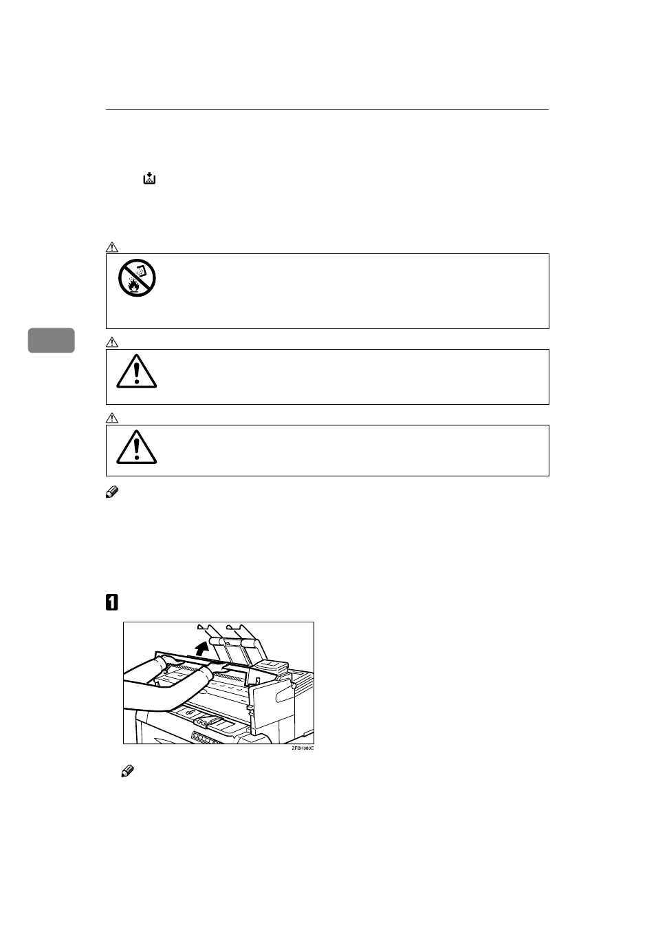 Adding toner, When d is displayed, it is time to add toner, Table | Table body, Table row, Do not eat or swallow toner, A lift the original table until it locks in place, Graphic, 4adding toner | Ricoh FW770 User Manual | Page 60 / 92