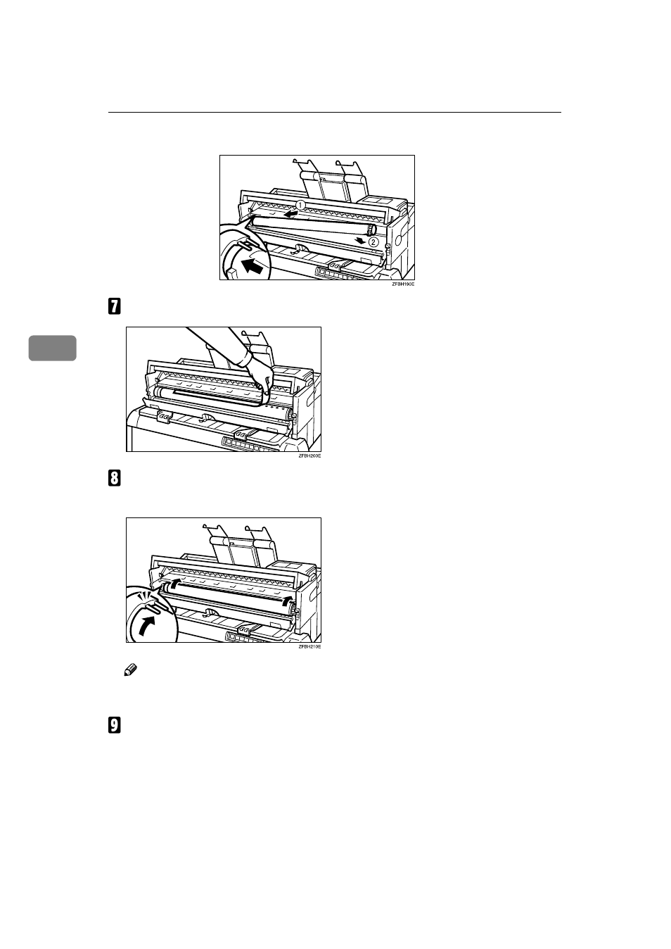 H push the toner cartridge all the way to the left, Graphic | Ricoh FW770 User Manual | Page 62 / 92