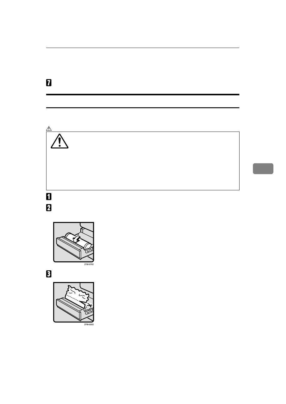 Graphic, G close the roll feeder, If you cannot see the roll paper jam | Table, Table body, Table row, A open the roll feeder | Ricoh FW770 User Manual | Page 79 / 92