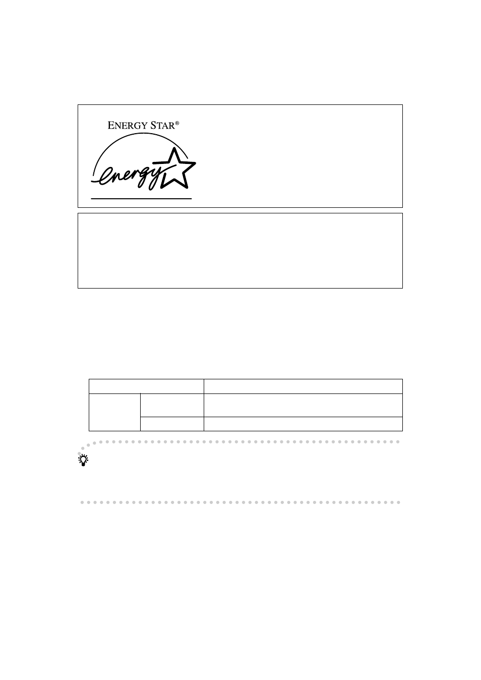 Energy star program, Table, Table body | Table row, Auto off mode, Specification, Fw770, Power consumption, Default interval, 30 minute | Ricoh FW770 User Manual | Page 8 / 92