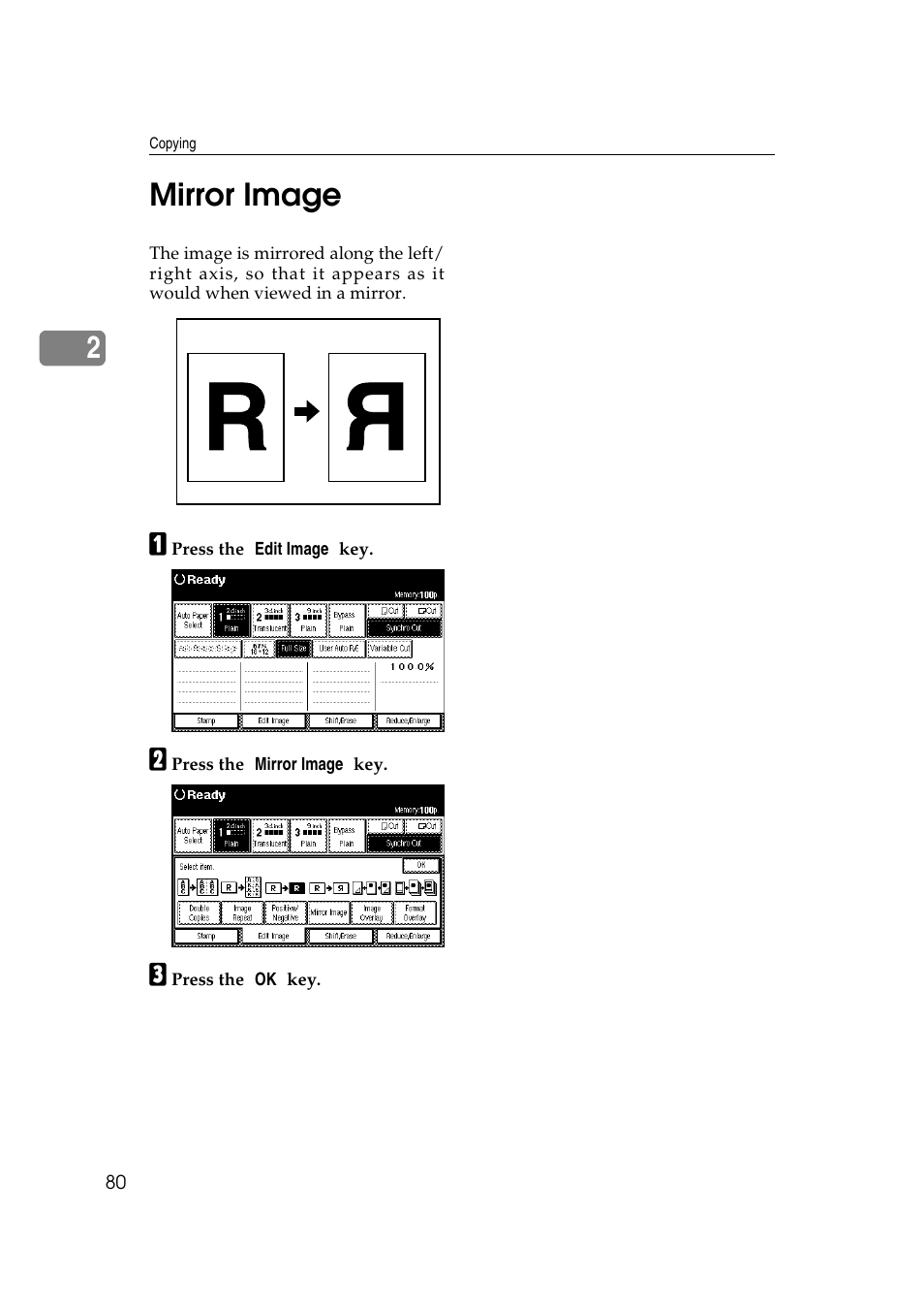 2mirror image | Ricoh Aficio 470W User Manual | Page 100 / 184