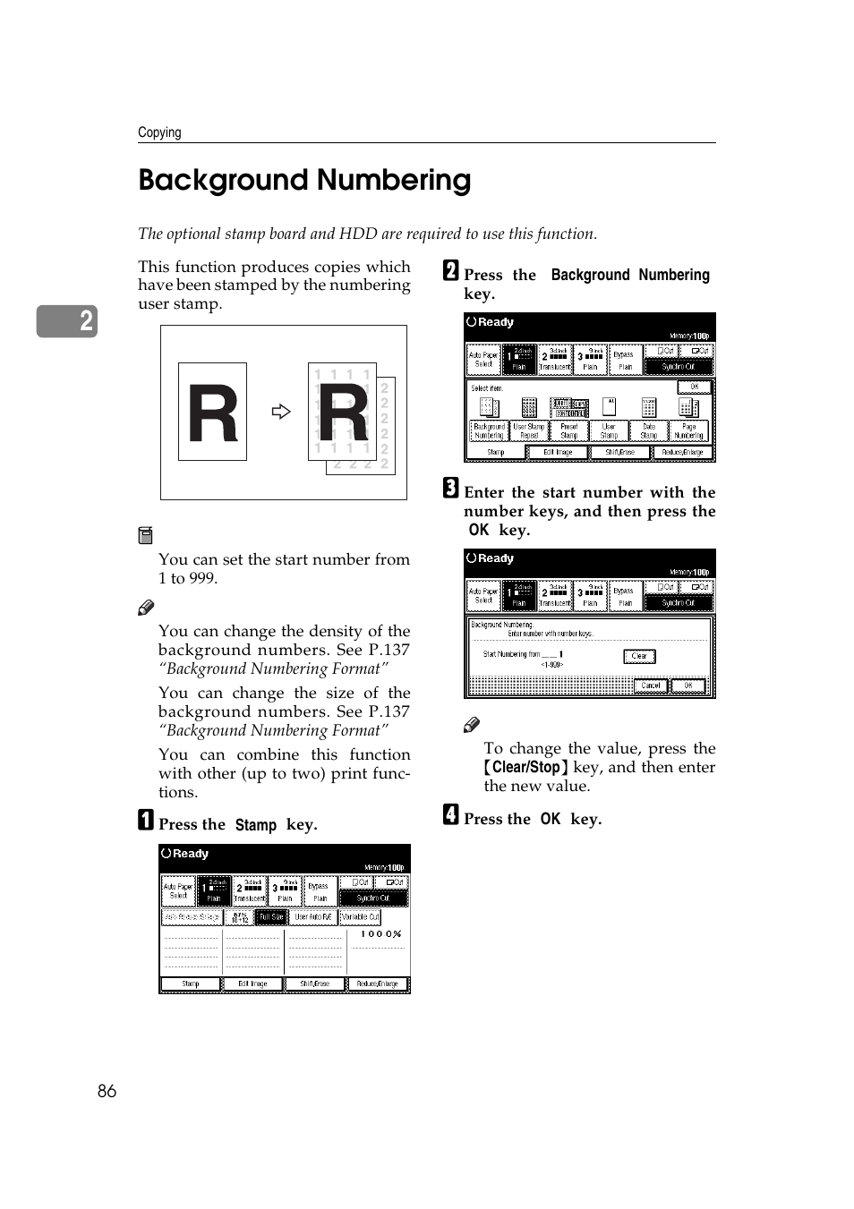 2background numbering | Ricoh Aficio 470W User Manual | Page 106 / 184