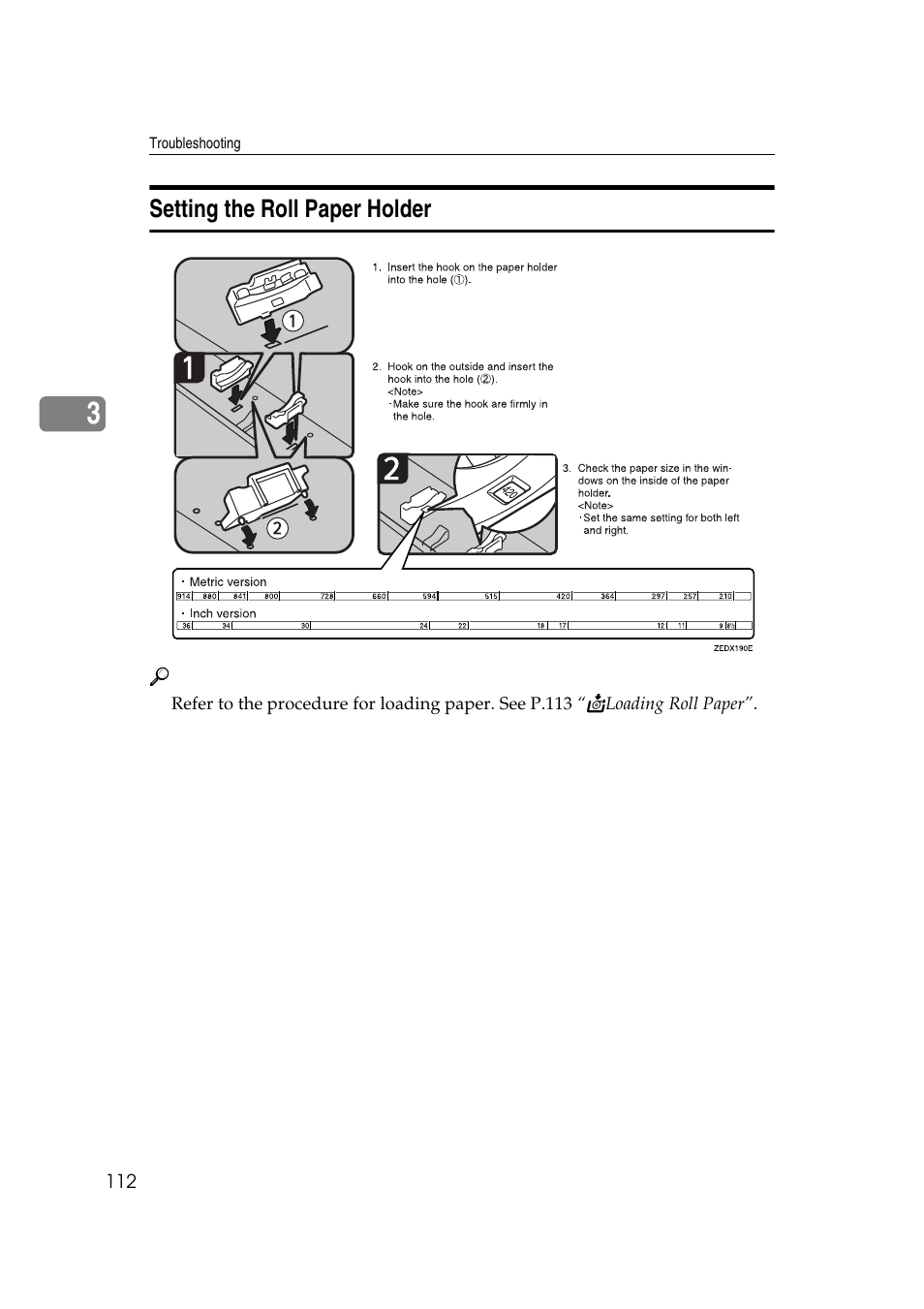 Setting the roll paper holder | Ricoh Aficio 470W User Manual | Page 132 / 184