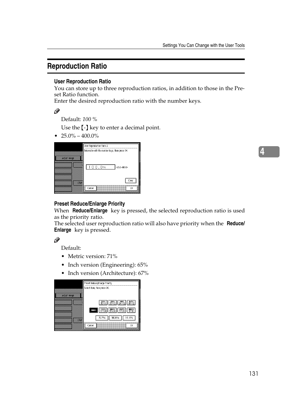 Reproduction ratio | Ricoh Aficio 470W User Manual | Page 151 / 184