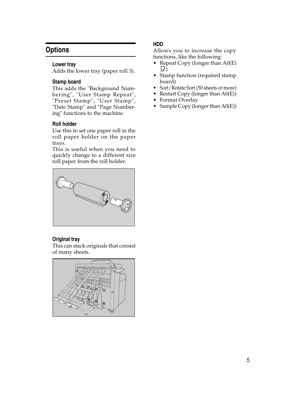 Options | Ricoh Aficio 470W User Manual | Page 25 / 184