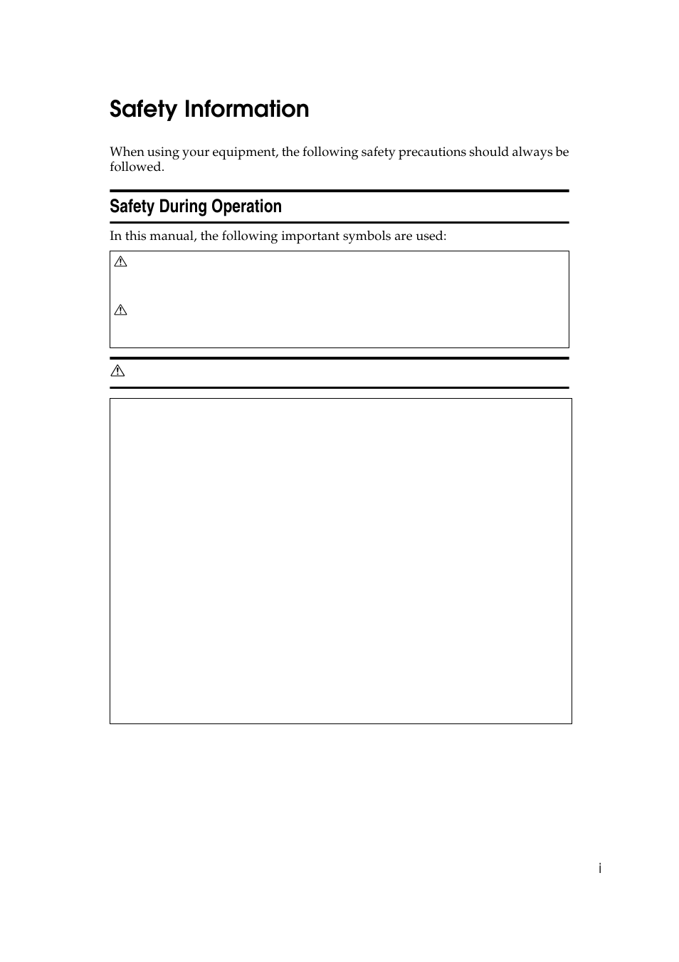 Safety information, Safety during operation | Ricoh Aficio 470W User Manual | Page 5 / 184