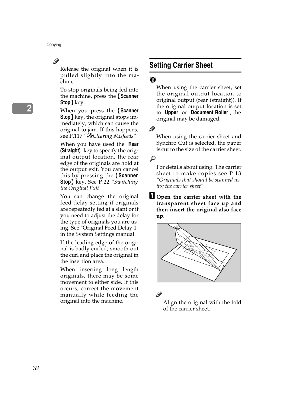 Setting carrier sheet | Ricoh Aficio 470W User Manual | Page 52 / 184