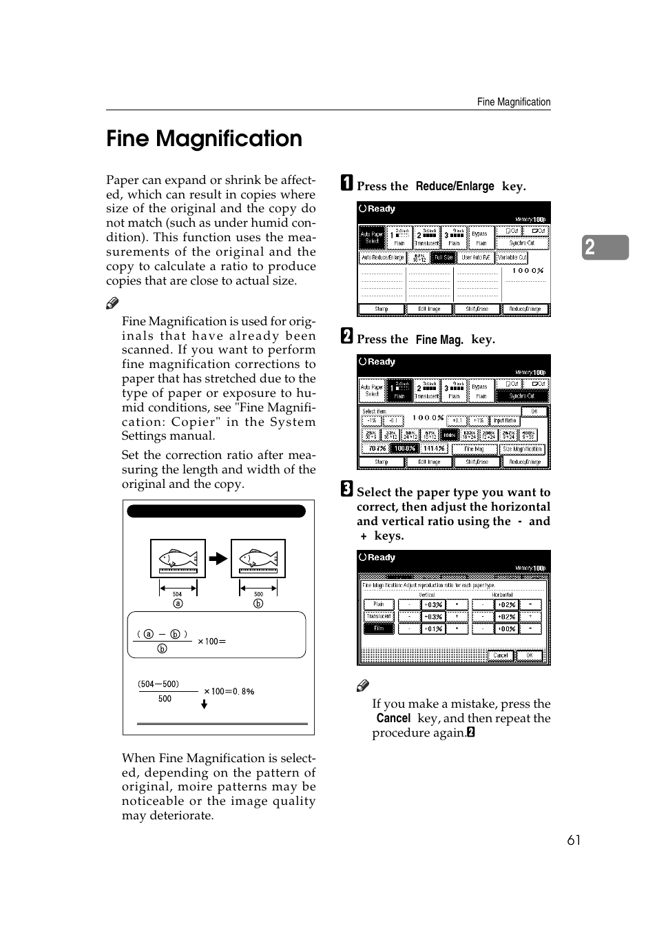 2fine magnification | Ricoh Aficio 470W User Manual | Page 81 / 184