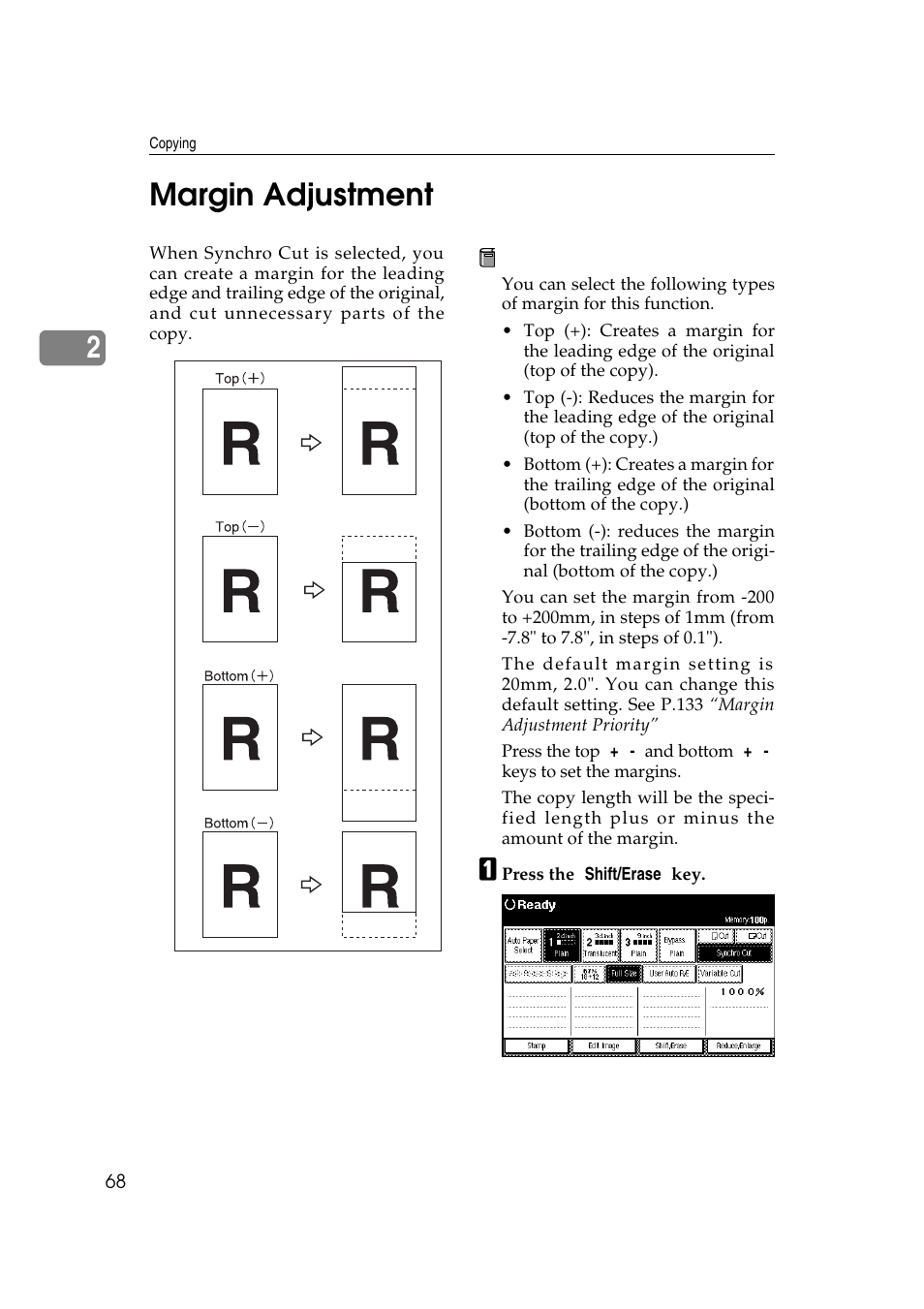 2margin adjustment | Ricoh Aficio 470W User Manual | Page 88 / 184