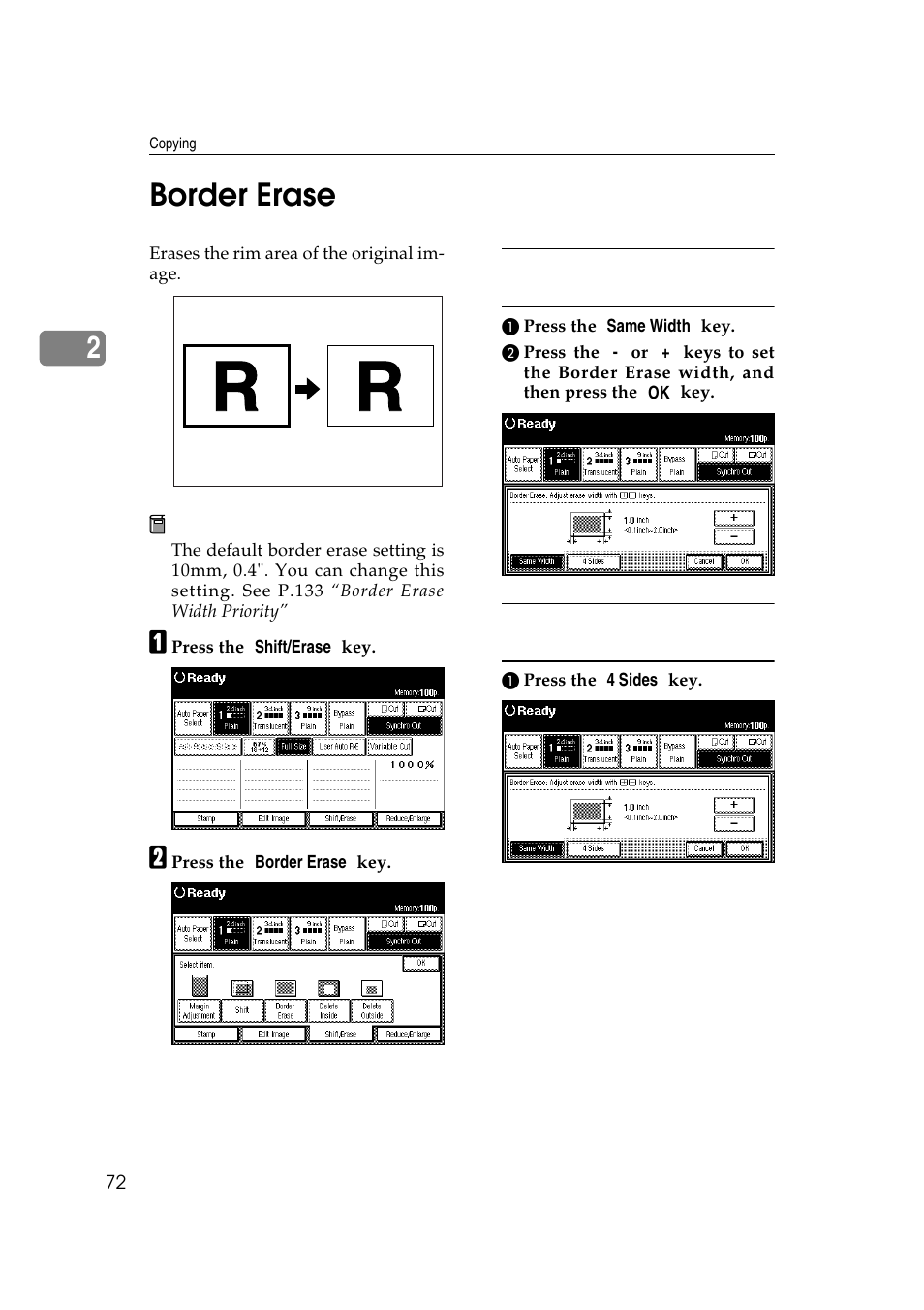 2border erase | Ricoh Aficio 470W User Manual | Page 92 / 184