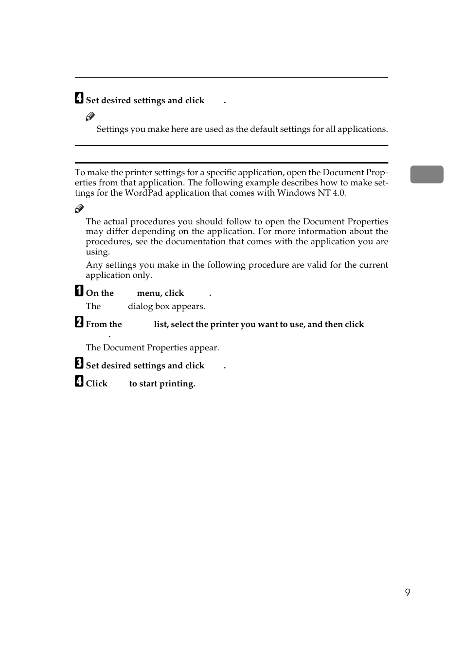 Making printer settings from an application | Ricoh AP306 User Manual | Page 21 / 144
