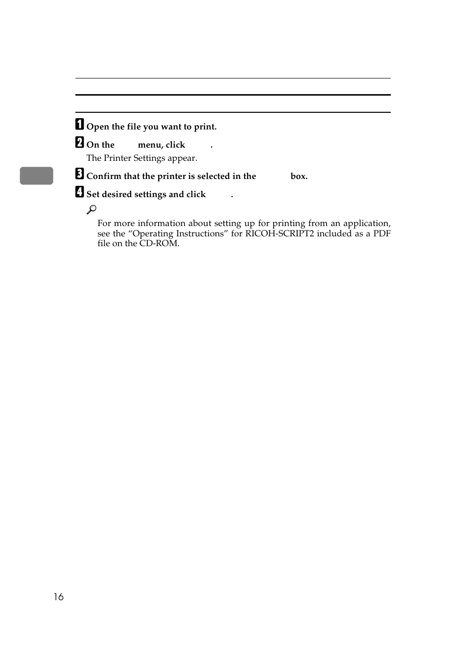 Setting up for printing from an application | Ricoh AP306 User Manual | Page 28 / 144