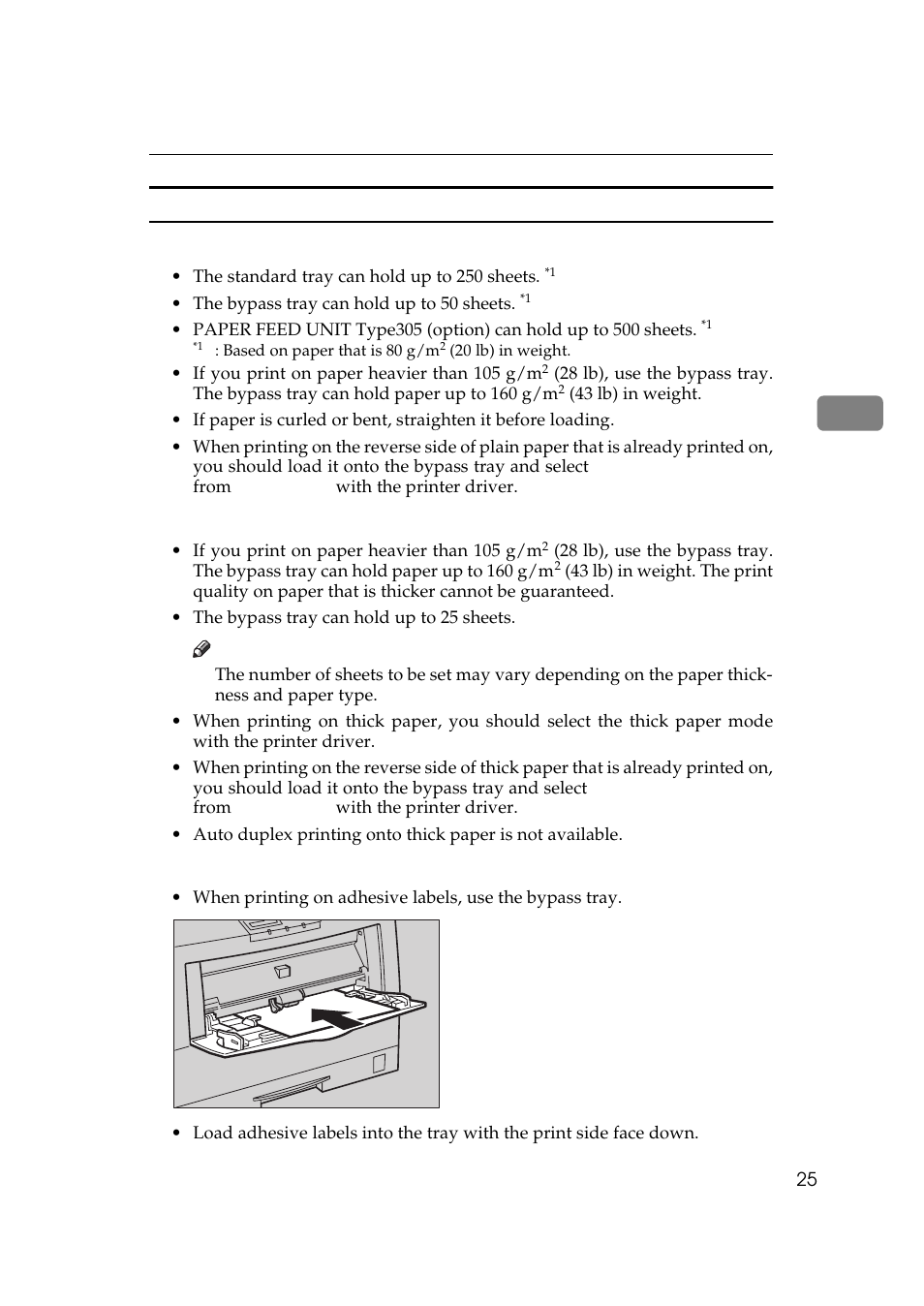 Types of paper and other media, Ee p.25 “types of pa- per and other media | Ricoh AP306 User Manual | Page 37 / 144