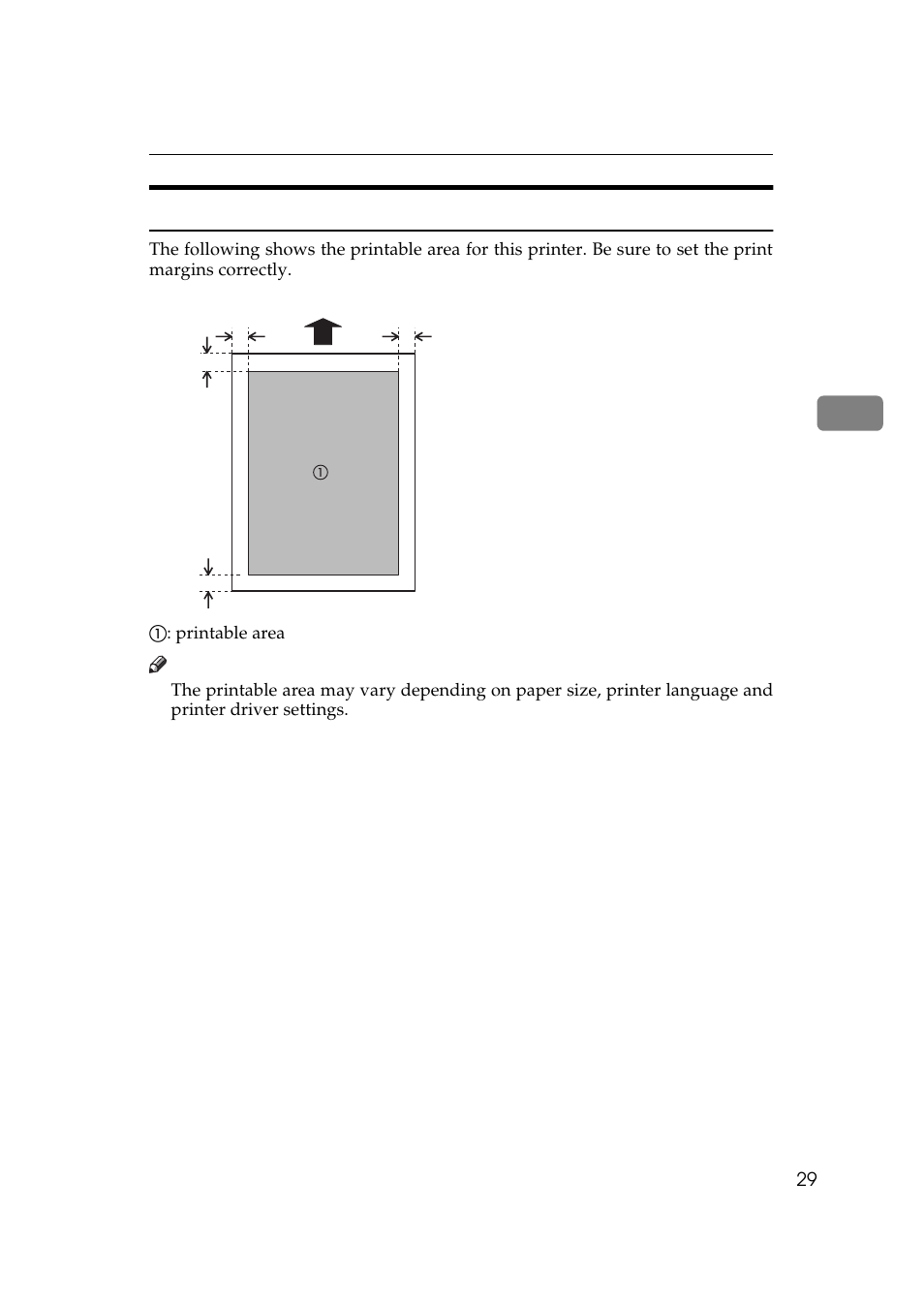 Printable area | Ricoh AP306 User Manual | Page 41 / 144