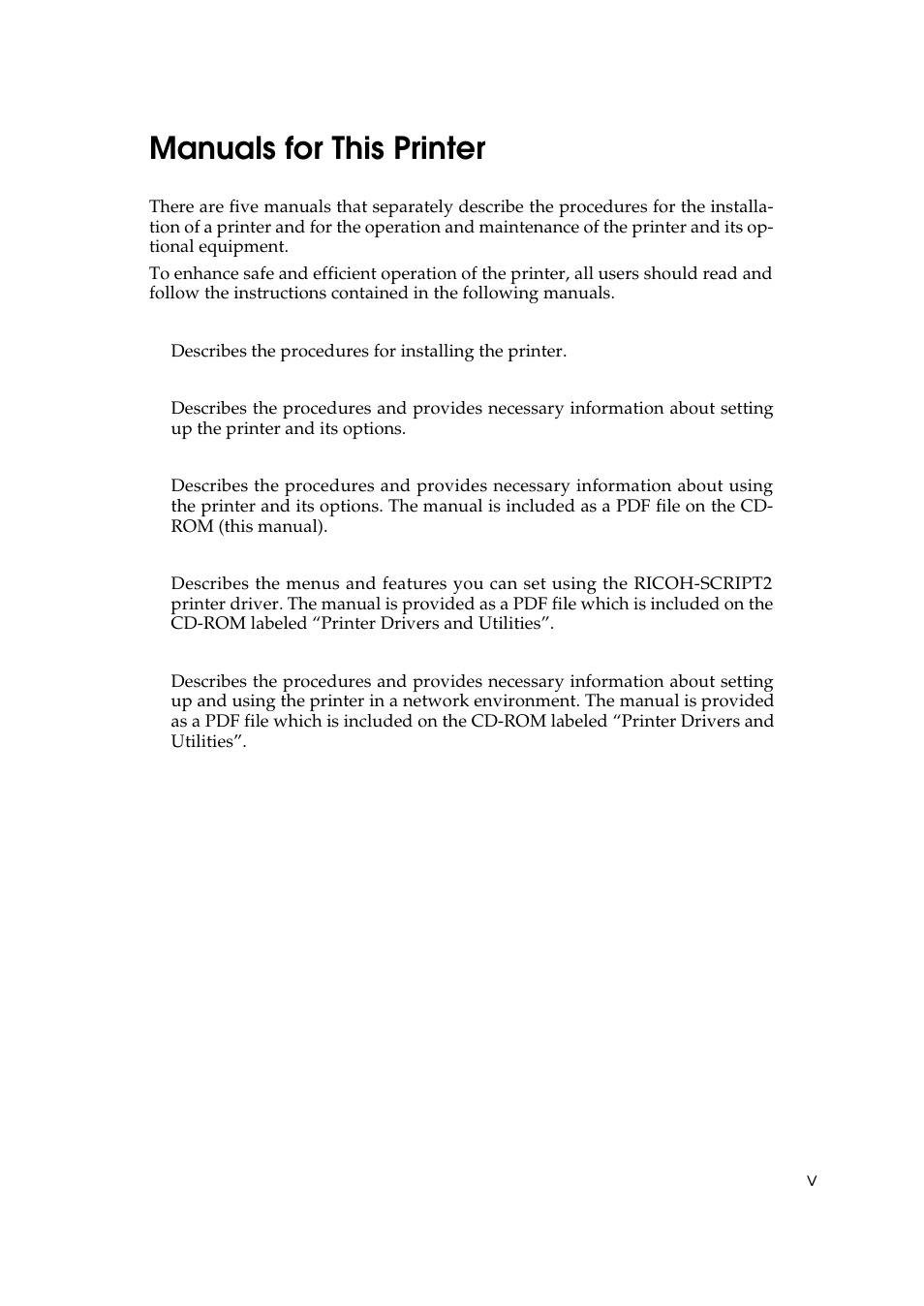 Manuals for this printer | Ricoh AP306 User Manual | Page 7 / 144