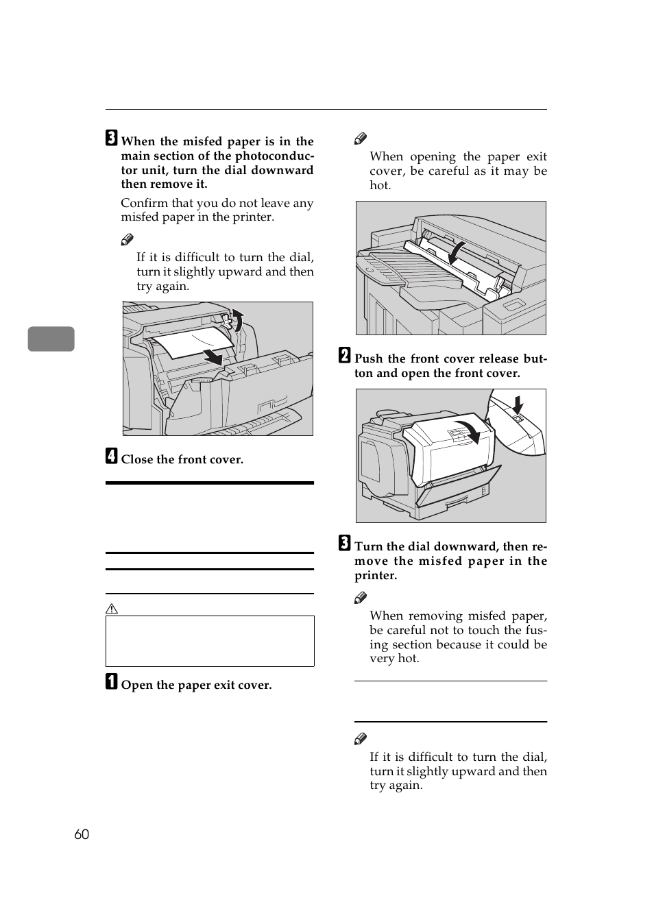 Simplex printer, P.60 “when the message, Remove misfeed from out- put tray" appears | Ricoh AP306 User Manual | Page 72 / 144