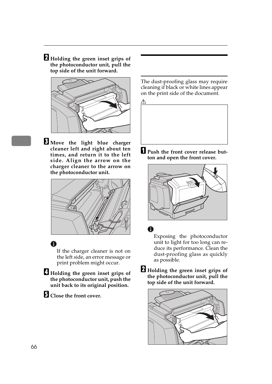 Cleaning the dust-proofing glass, And p.66 “cleaning, The dust-proofing glass | Ricoh AP306 User Manual | Page 78 / 144