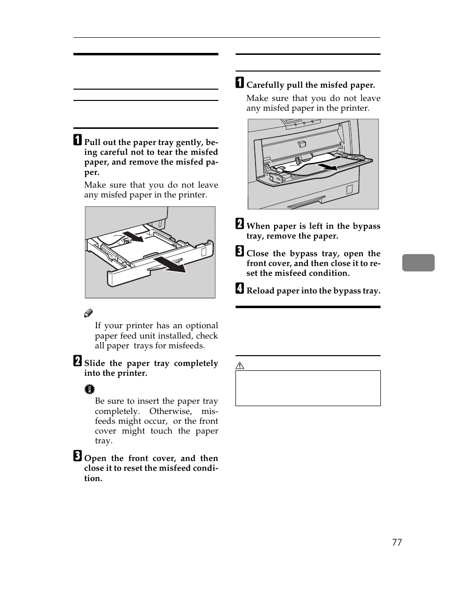 Standard tray (tray1) or paper feed unit (tray2/3), Bypass tray | Ricoh AP305 User Manual | Page 107 / 156