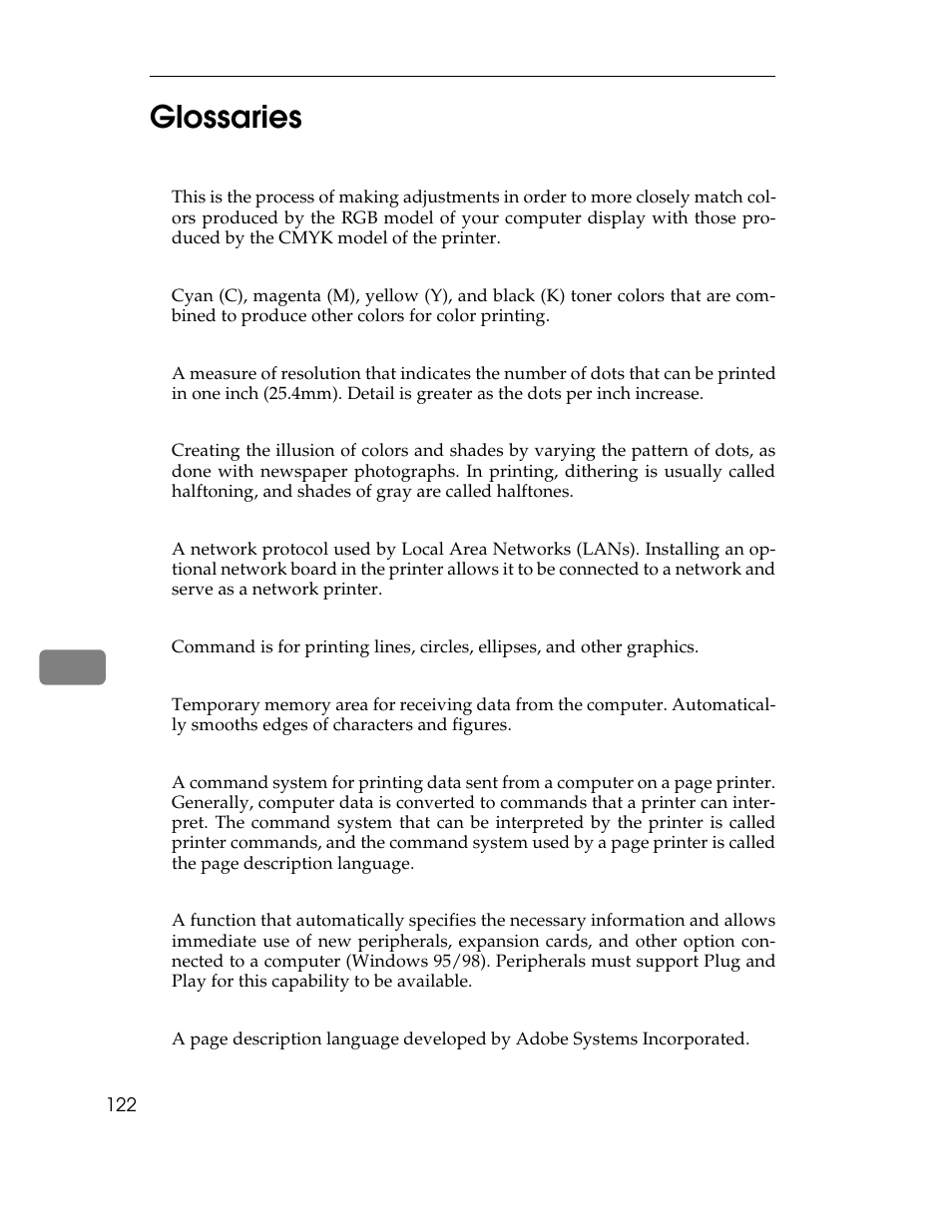 Glossaries, 8glossaries | Ricoh AP305 User Manual | Page 152 / 156