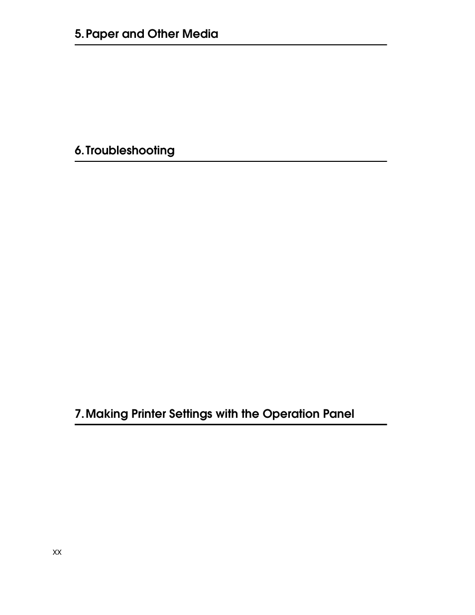 Paper and other media, Troubleshooting, Making printer settings with the operation panel | Ricoh AP305 User Manual | Page 28 / 156