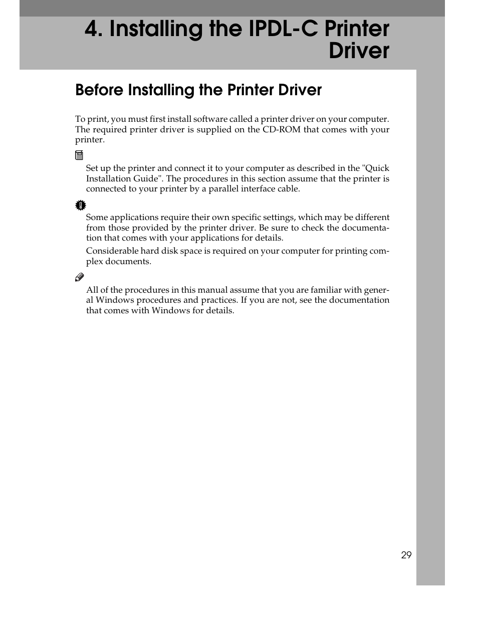 Installing the ipdl-c printer driver, Before installing the printer driver | Ricoh AP305 User Manual | Page 59 / 156