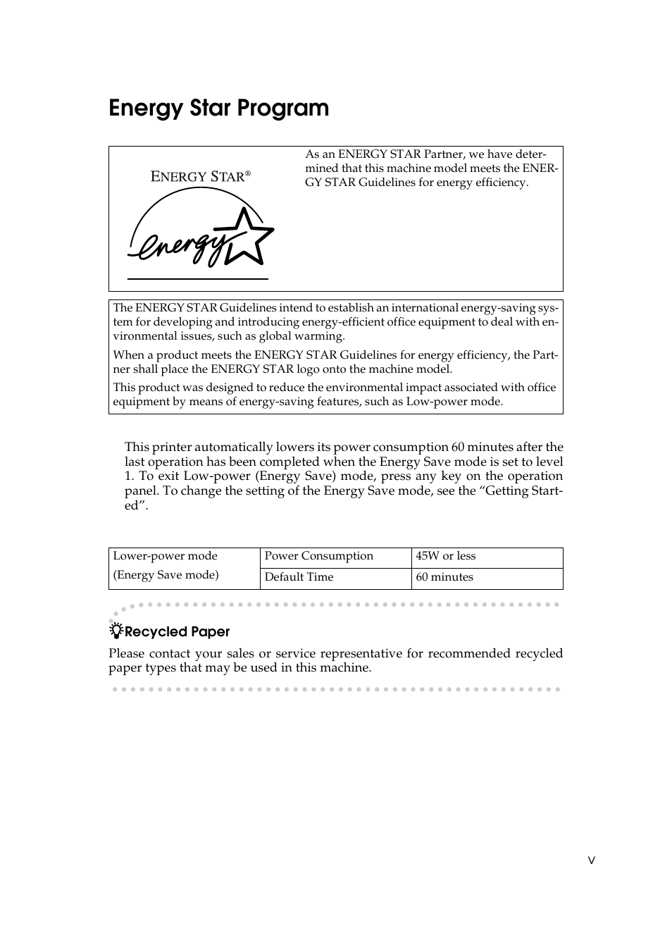 Energy star program | Ricoh AP505 User Manual | Page 13 / 80