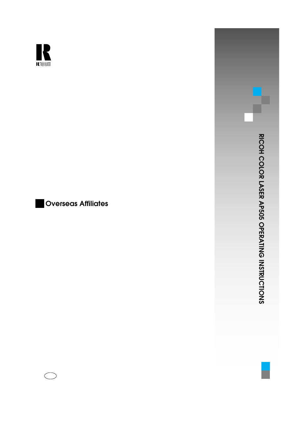 Overseas affiliates | Ricoh AP505 User Manual | Page 2 / 80