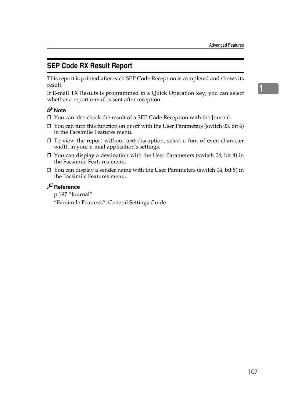 Sep code rx result report | Ricoh 7500 User Manual | Page 117 / 292