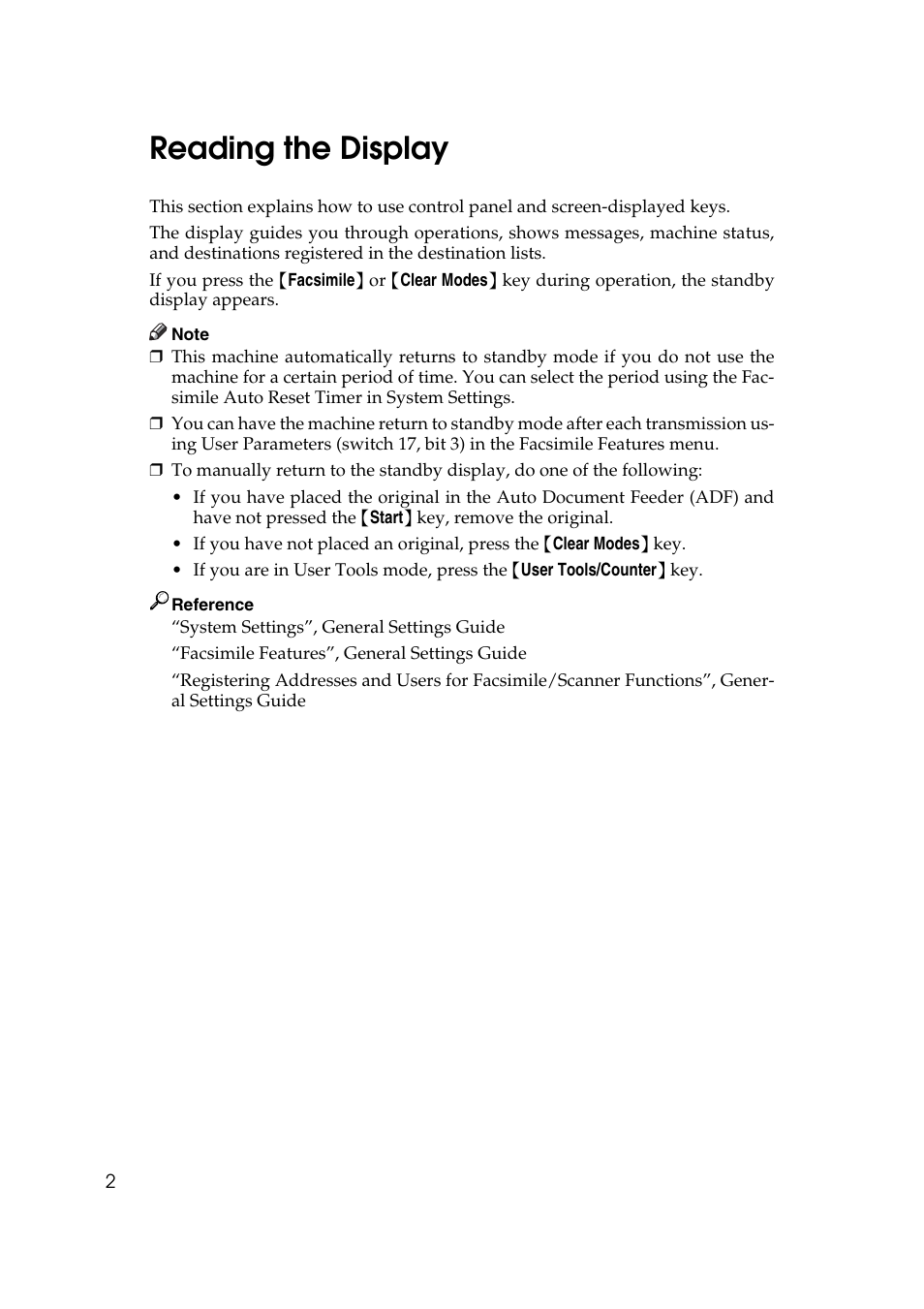 Reading the display | Ricoh 7500 User Manual | Page 12 / 292