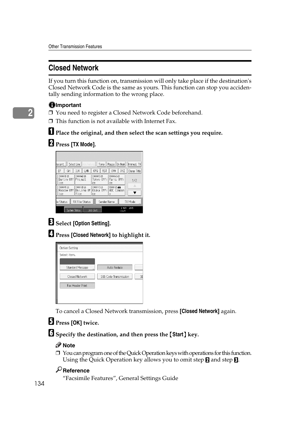 Closed network | Ricoh 7500 User Manual | Page 144 / 292