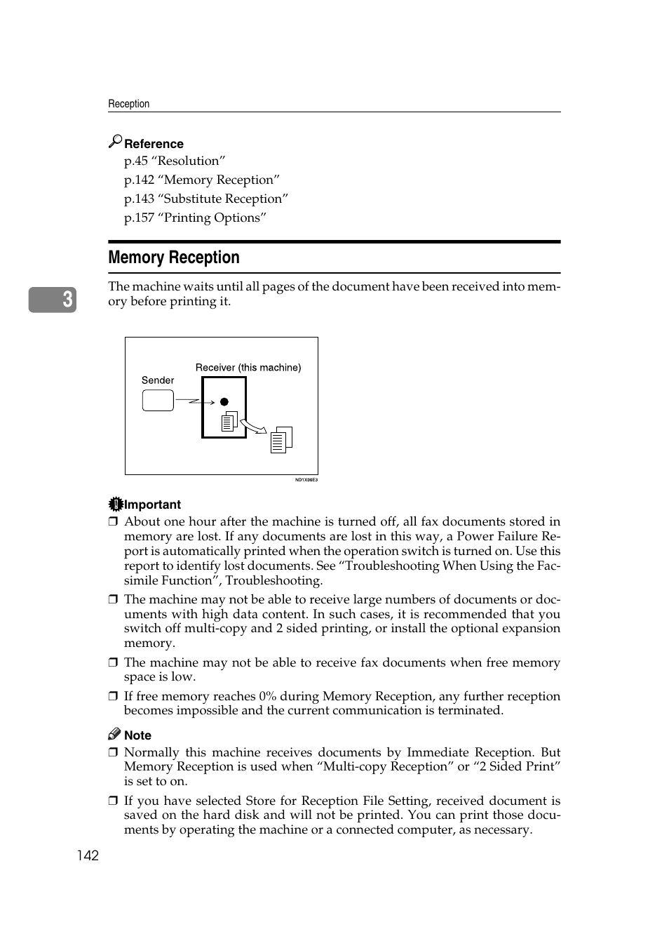 Memory reception | Ricoh 7500 User Manual | Page 152 / 292