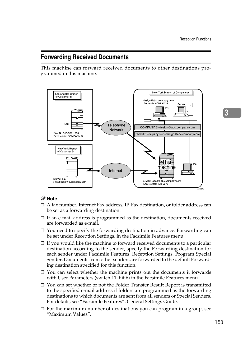 Forwarding received documents | Ricoh 7500 User Manual | Page 163 / 292