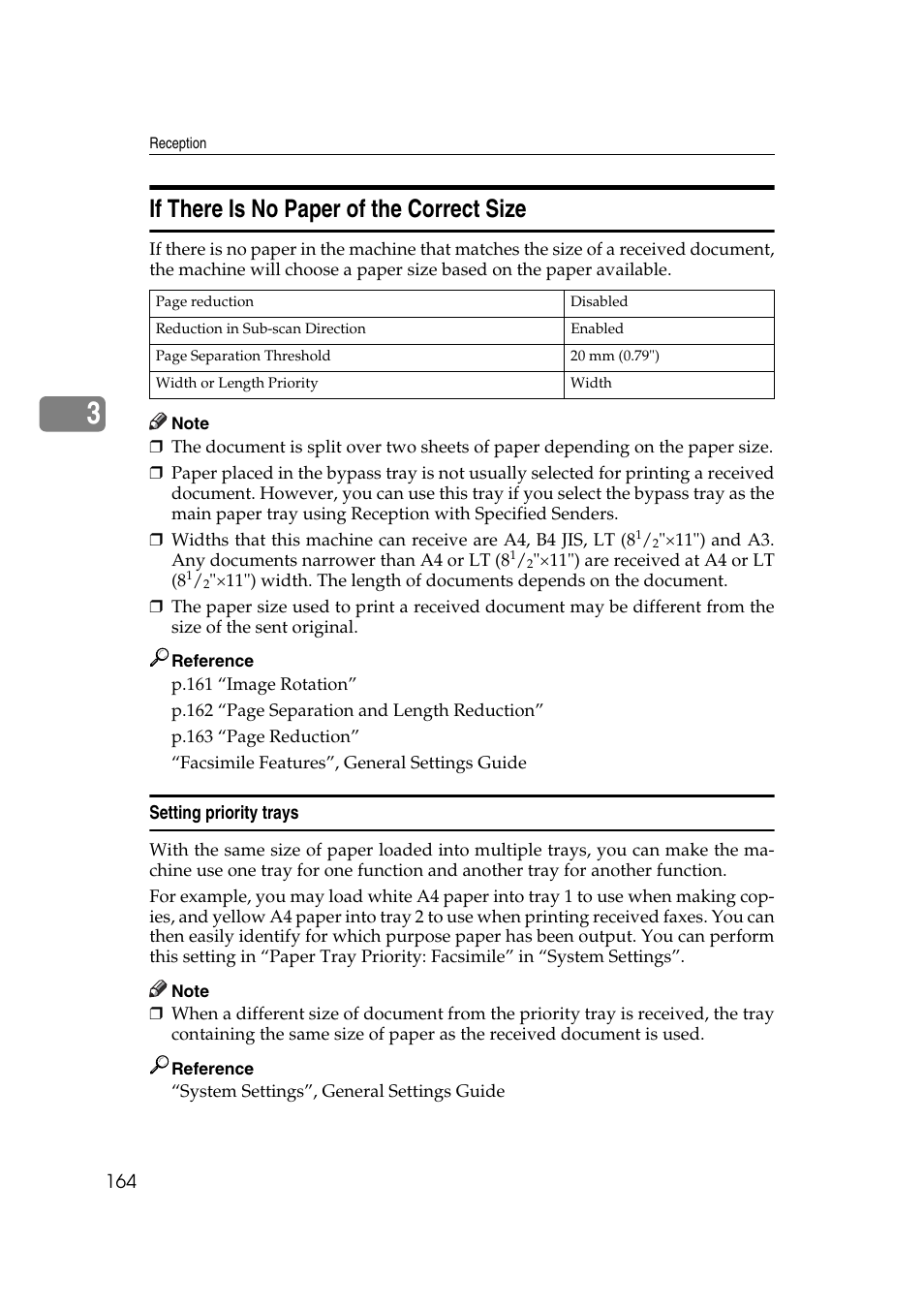 If there is no paper of the correct size, Setting priority trays | Ricoh 7500 User Manual | Page 174 / 292