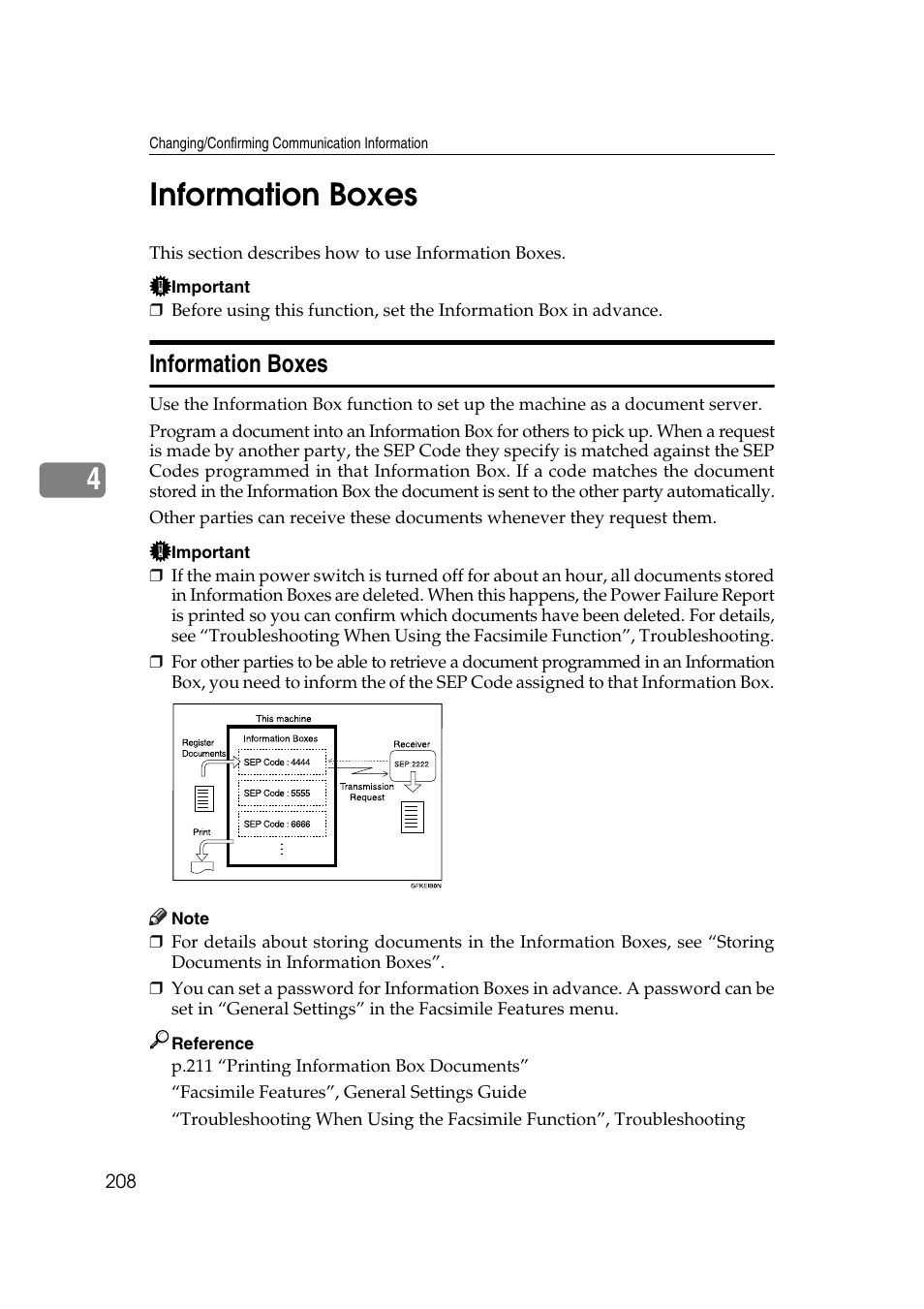Information boxes, 4information boxes | Ricoh 7500 User Manual | Page 218 / 292
