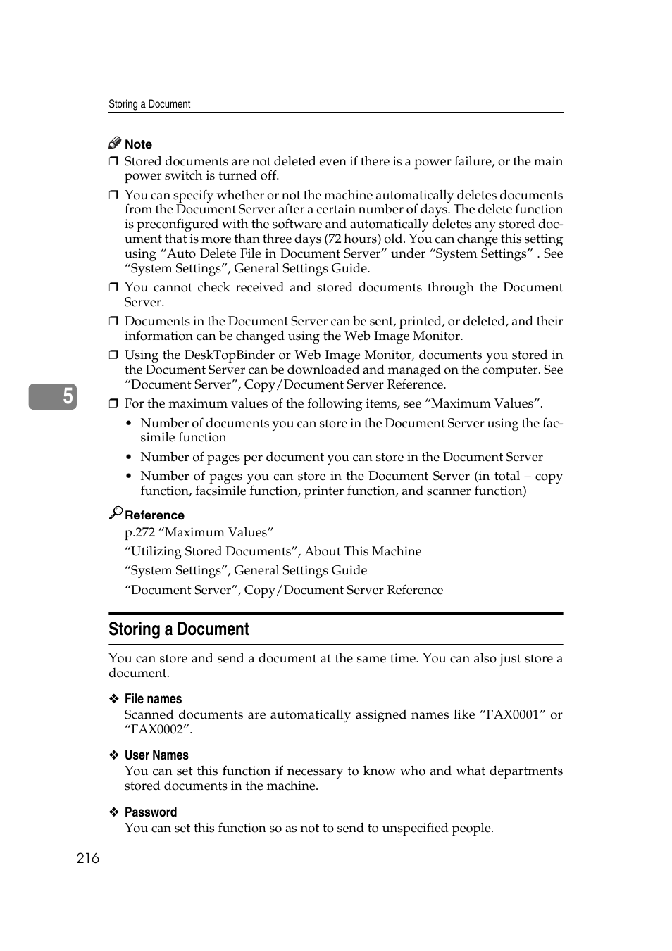 Storing a document | Ricoh 7500 User Manual | Page 226 / 292