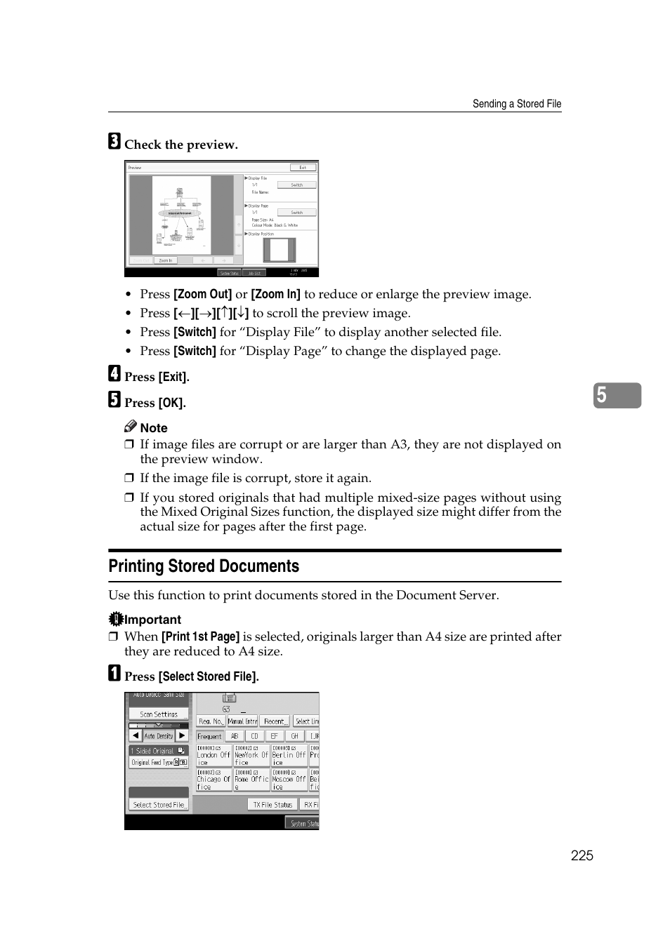 Printing stored documents | Ricoh 7500 User Manual | Page 235 / 292