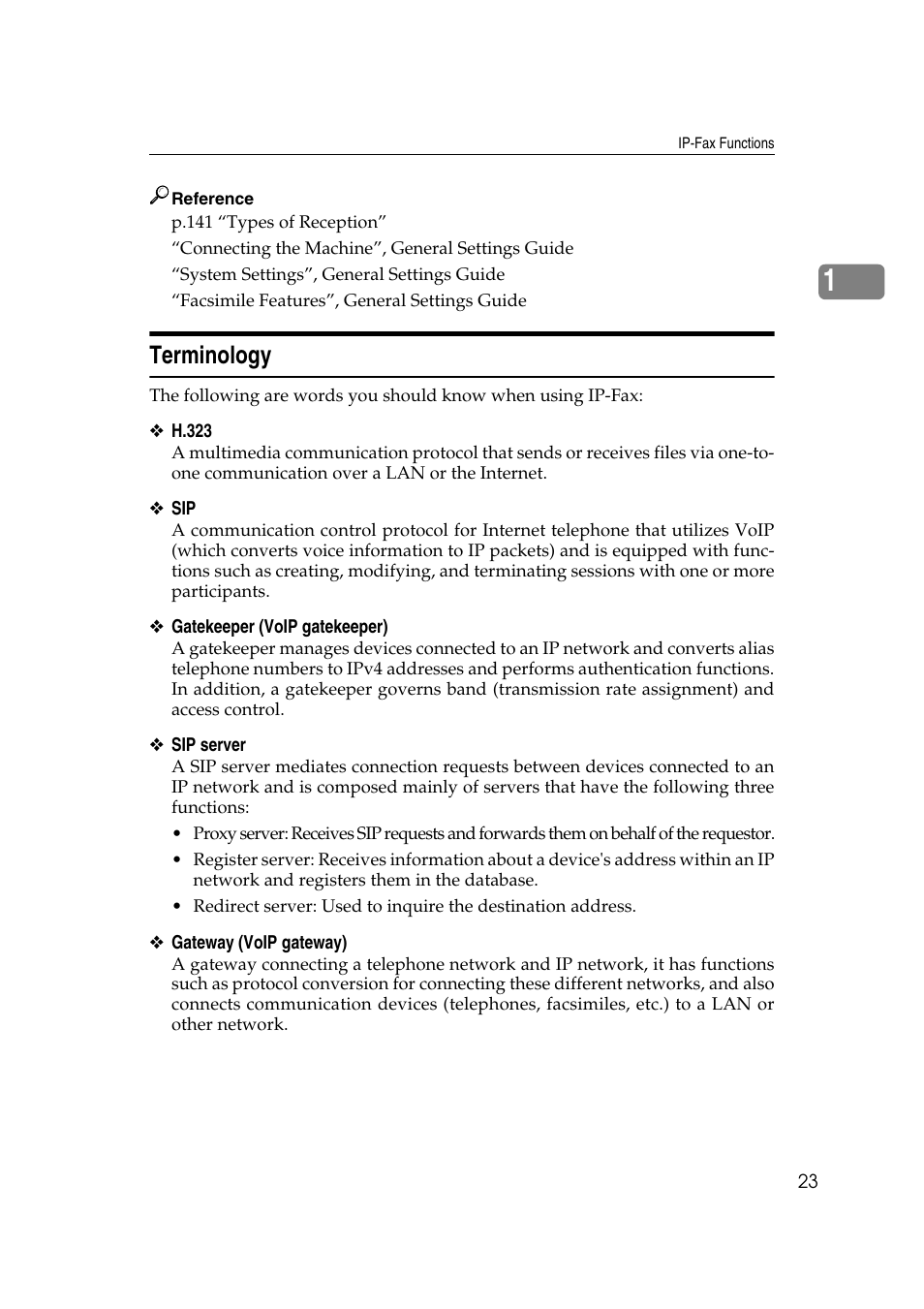 Terminology | Ricoh 7500 User Manual | Page 33 / 292