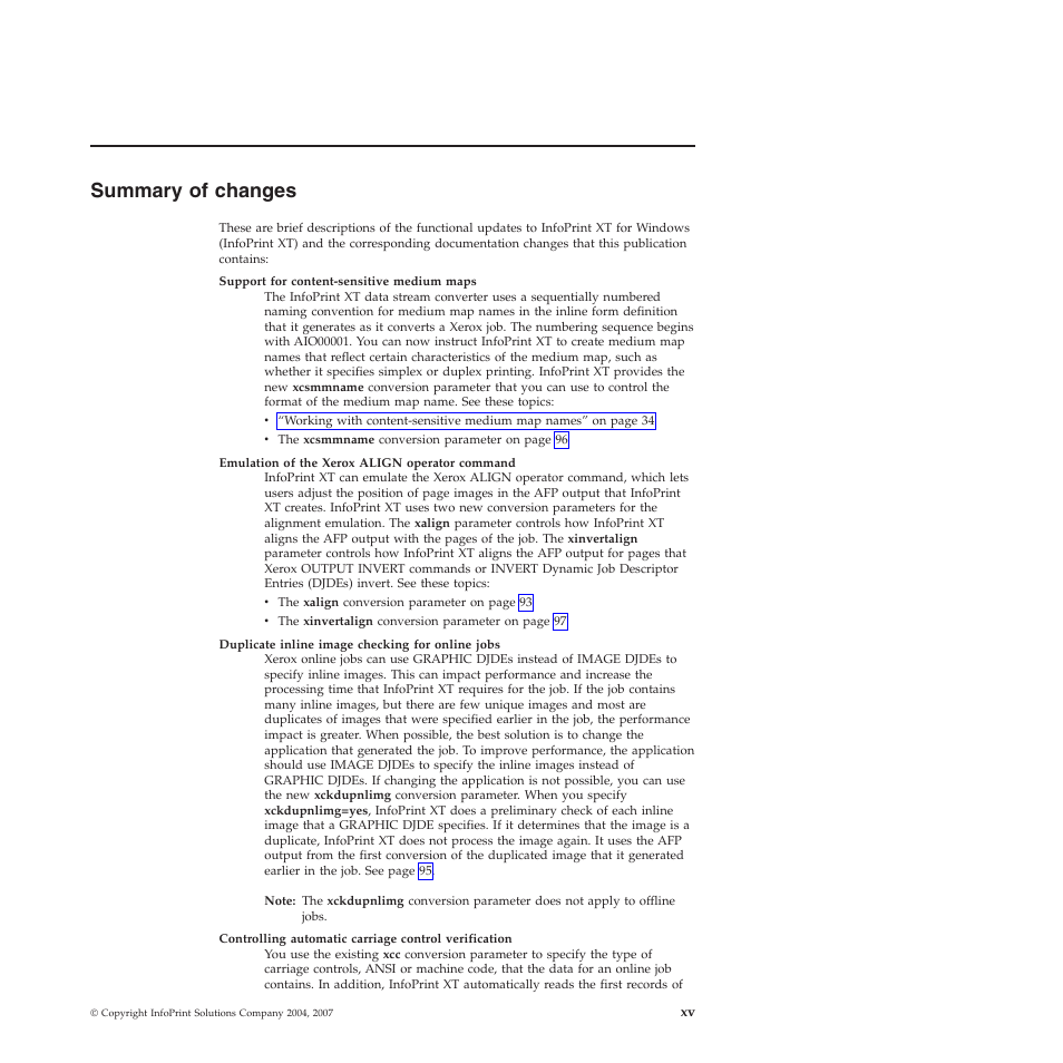 Summary of changes, Summary, Changes | Ricoh INFOPRINT XT GLD0-0025-01 User Manual | Page 17 / 202