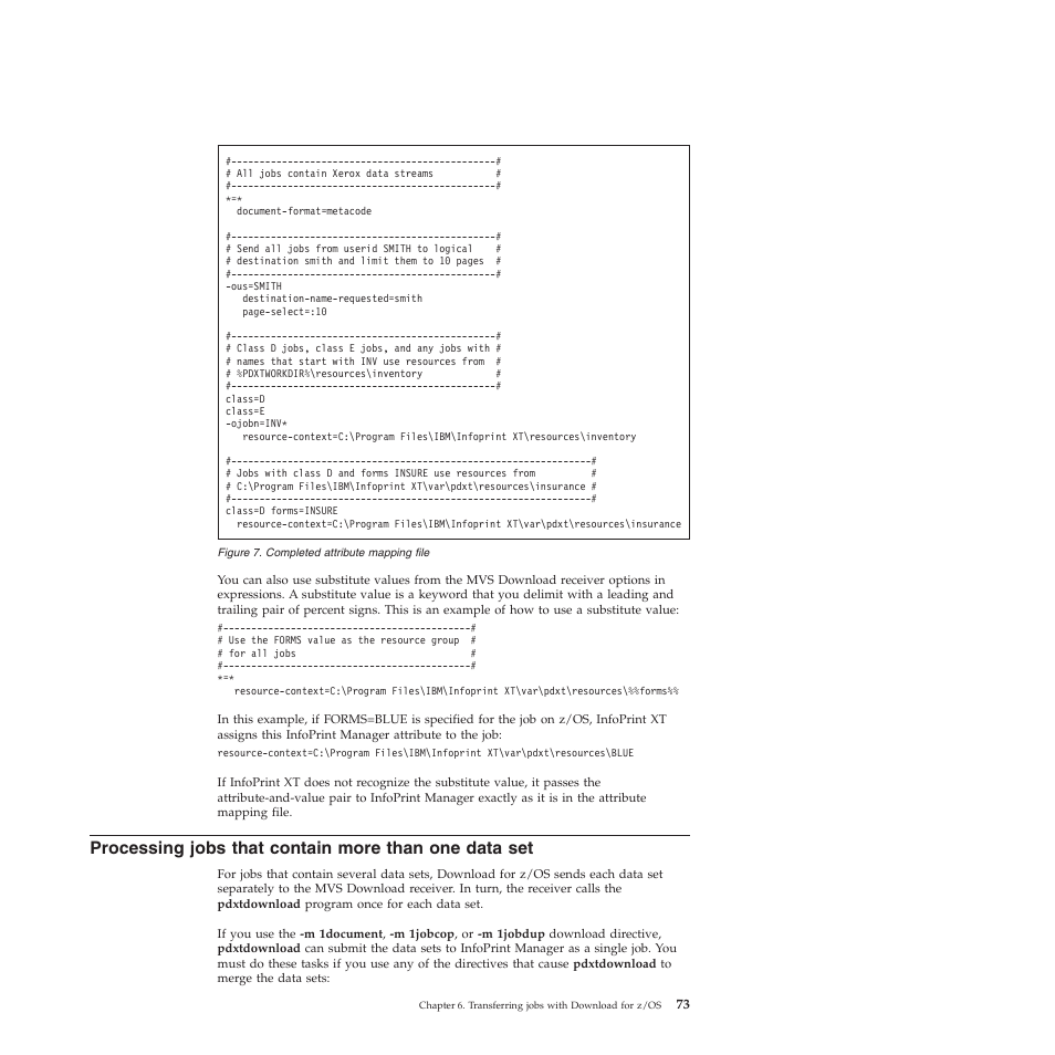 Processing, Jobs, That | Contain, More, Than, Data, Completed, Attribute, Mapping | Ricoh INFOPRINT XT GLD0-0025-01 User Manual | Page 93 / 202