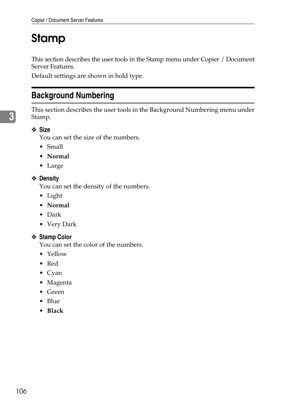 Stamp, Background numbering, 3stamp | Ricoh LD435c User Manual | Page 114 / 325