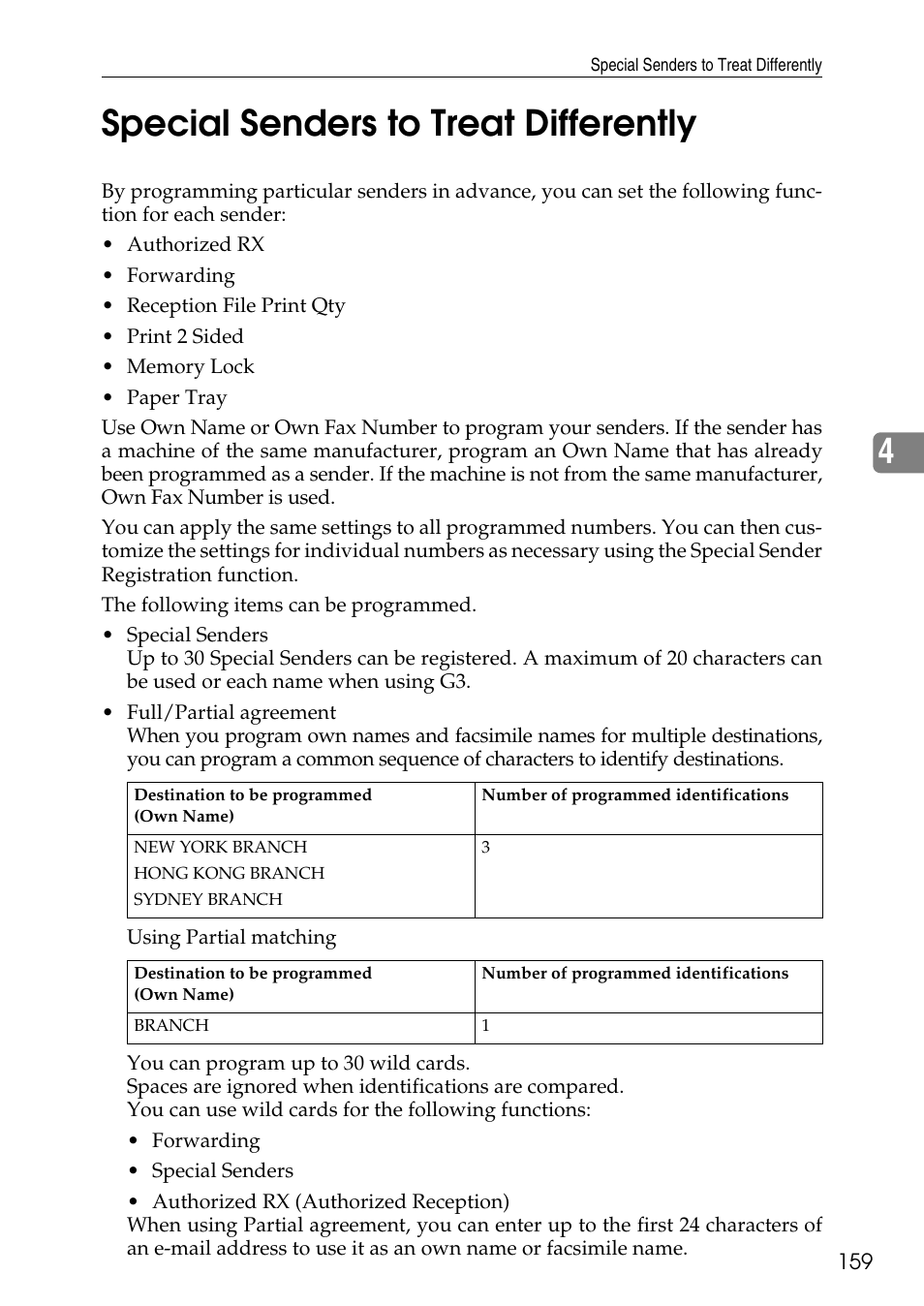 Special senders to treat differently, P.159 “special senders to treat differently, 4special senders to treat differently | Ricoh LD435c User Manual | Page 167 / 325