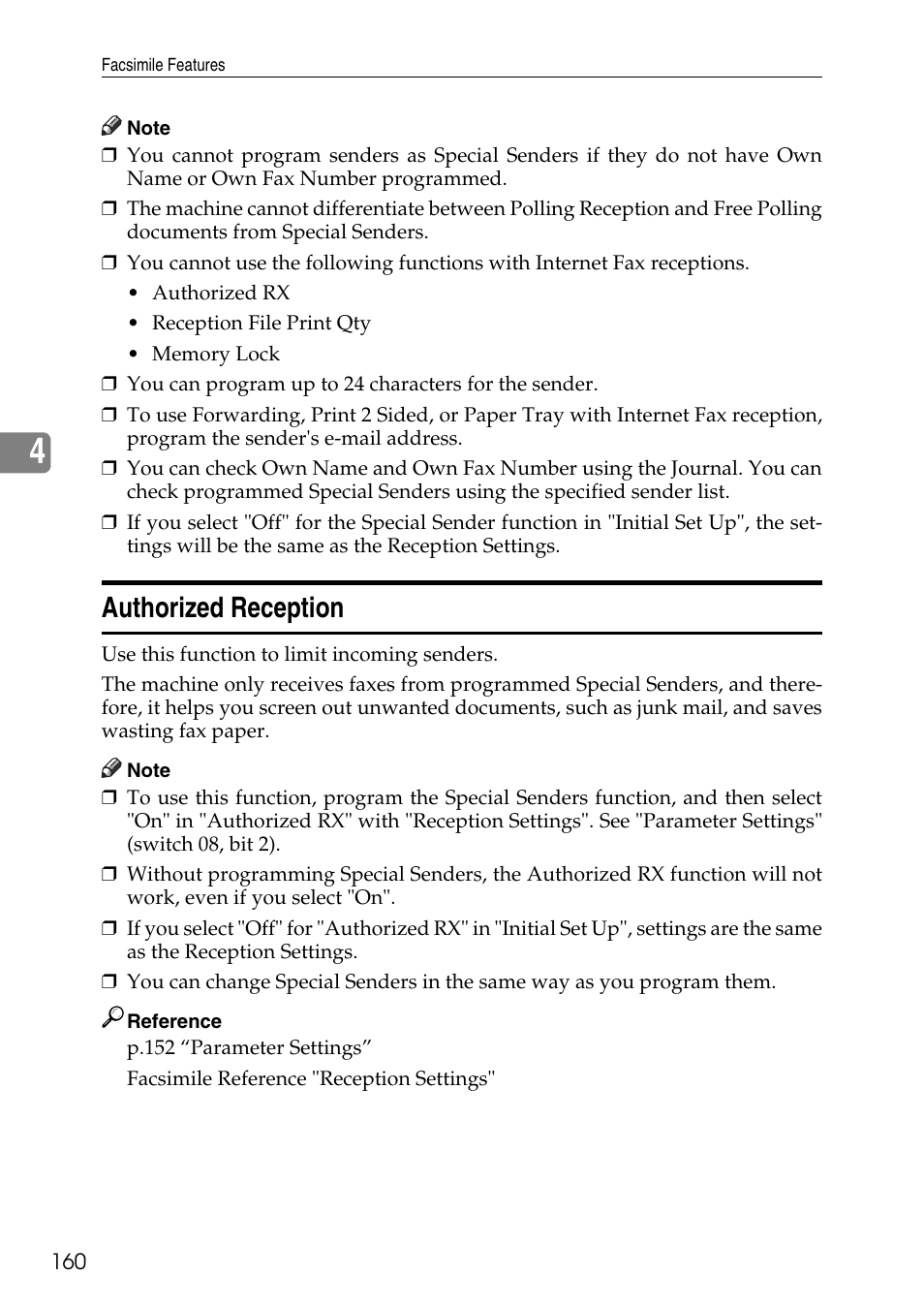 Authorized reception | Ricoh LD435c User Manual | Page 168 / 325
